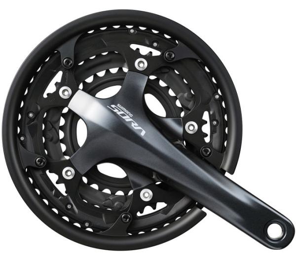 SHIMANO Kurbelgarnitur SORA FC-R3030 9-fach 170 mm 50-39-30 Z&auml;hne Schwarz mit KSR