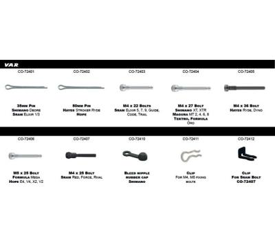 VAR VAR Scheibenbremssicherungs-Set Bremsbelaghalterungen Sortierbox Produktbild 1