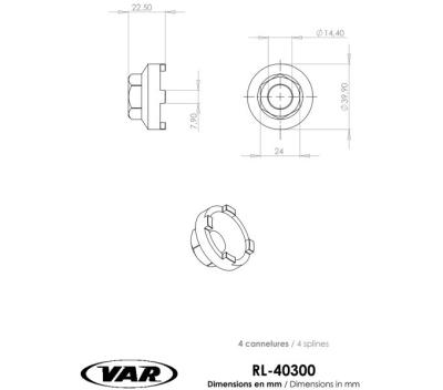 VAR Freilaufk&ouml;rperabzieher RL-40300 ACS&reg; FAT 16/22 Z&auml;hne Produktbild 1
