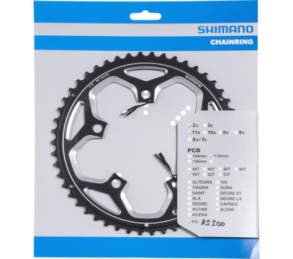 SHIMANO Kettenblatt FC-RS500 50 Z&auml;hne Schwarz