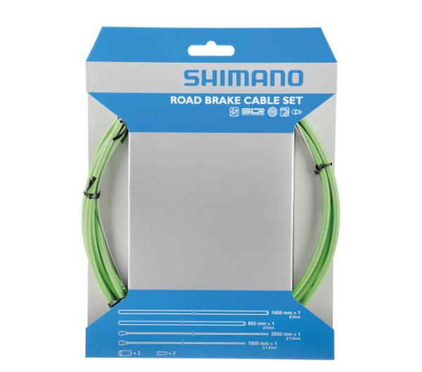 SHIMANO Bremszug-Set Road SIL-TEC beschichtet Gr&uuml;n