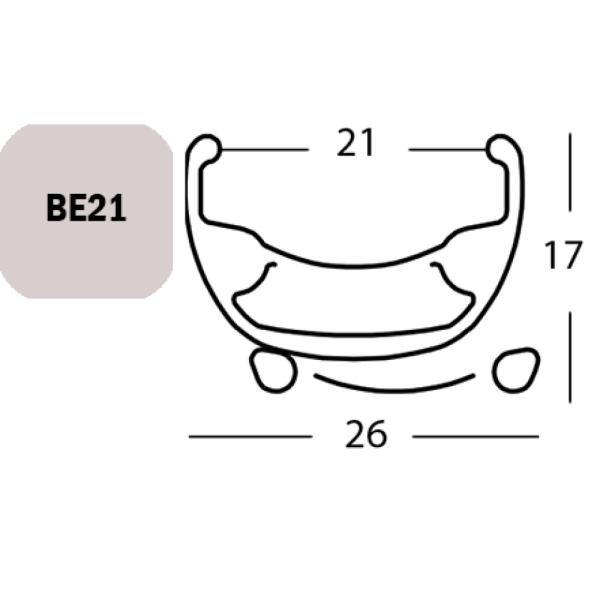 Exal FELGE BE 21, 28" 36L SCHW 21-622 VL:6,5MM EINFACHOESEN