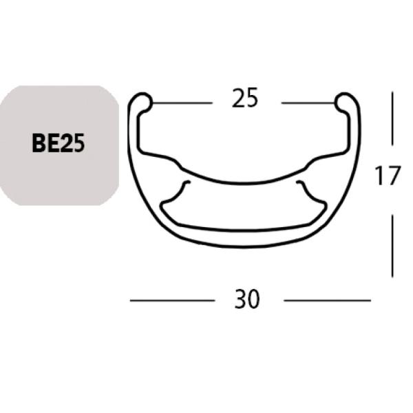 Exal FELGE BE 25, 28" 36L SCHW 25-622 VL:6,5MM EINFACHOESEN